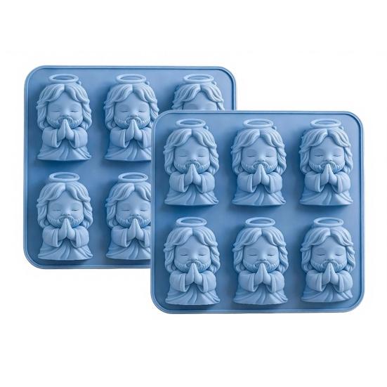 Silicone Ice Tray Mini Prayer Figure Ice Mold BPA-Free Flexible, Easy-Release Fun-Shaped Tray