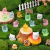 Non-Toxic 5/10Pcs Luminous Mini Resin Cat Figures Glow In The Dark Cats Animals Tiny Ornaments For Diy Fairy Garden Glass Container