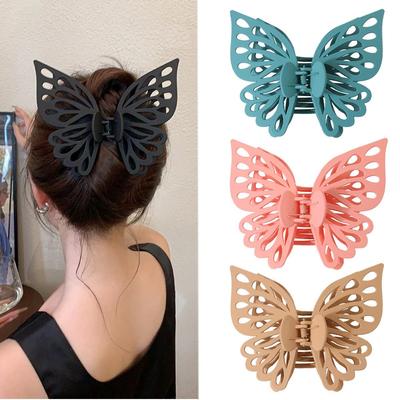 Double-layer Hollow Large Butterfly Hair Claw Clip - Jewelry Accessory Shark Clip