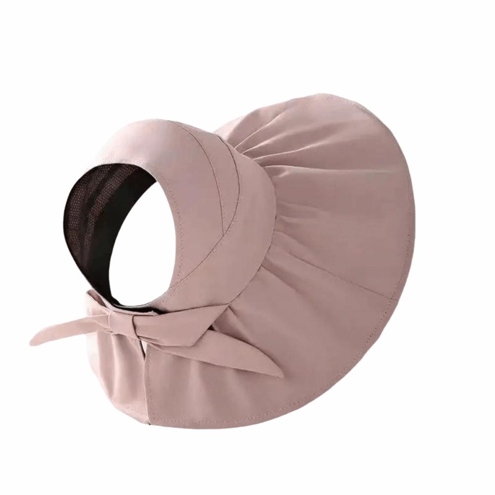Foldable Sun Hat Adjustable Size Empty Top Sun Cap Fashion Bucket Hat  Sun Protection розовый