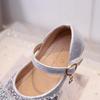Girls' Sparkle Rhinestone Princess Bow Mary Jane Shoes with Soft Sole
