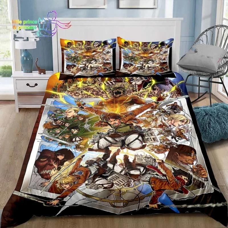 Anime Attack On Titan 3D Print Bedding Set Single Twin Full Queen King Size Bed Set Adult Kid Bedroom Bedding Gift