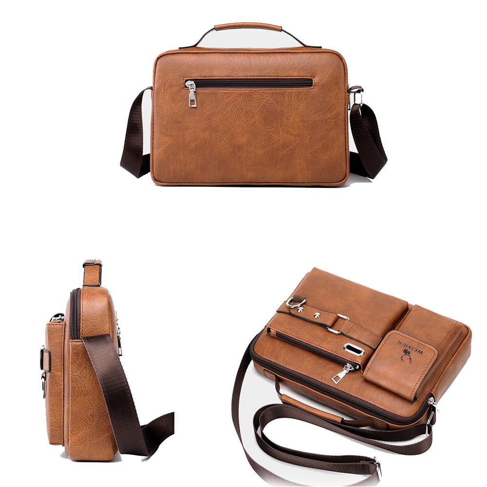 WEIXIER Marke männer Schulter Tasche Tragbare PU Leder Handtasche herren Business Schulter Messenger Tasche Aktentasche Umhängetaschen