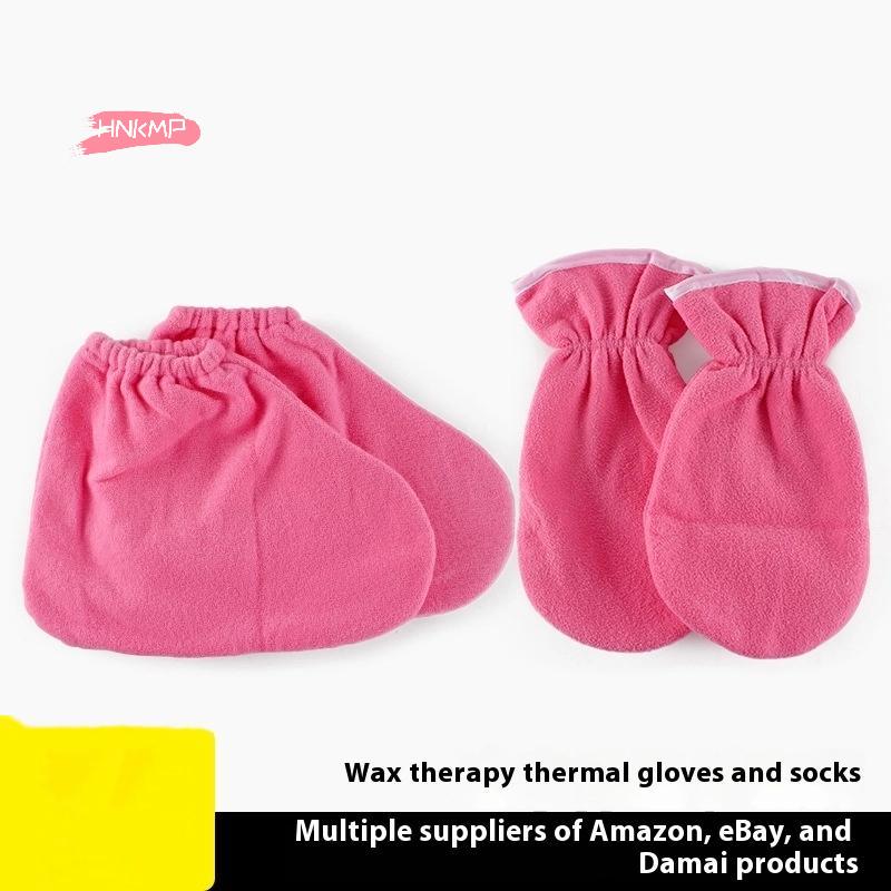 1 Paar Damen Isolationspflegehandschuhe Flanell Elastische Öffnung Nagelschutz Handtherapie Paraffinwachs Fäustlinge Wiederverwendbare Wärmer