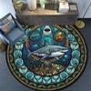 Ocean Treasures Panel Round Area Rug Under Office Chairs Bedroom Living Room Home Decor