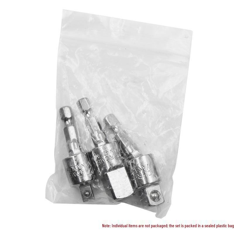 Pneumatic/Electric Wrench Socket Adapter Rod, 360° Rotating, Compatible with 1/4, 3/8, 1/2 Square Head Sockets