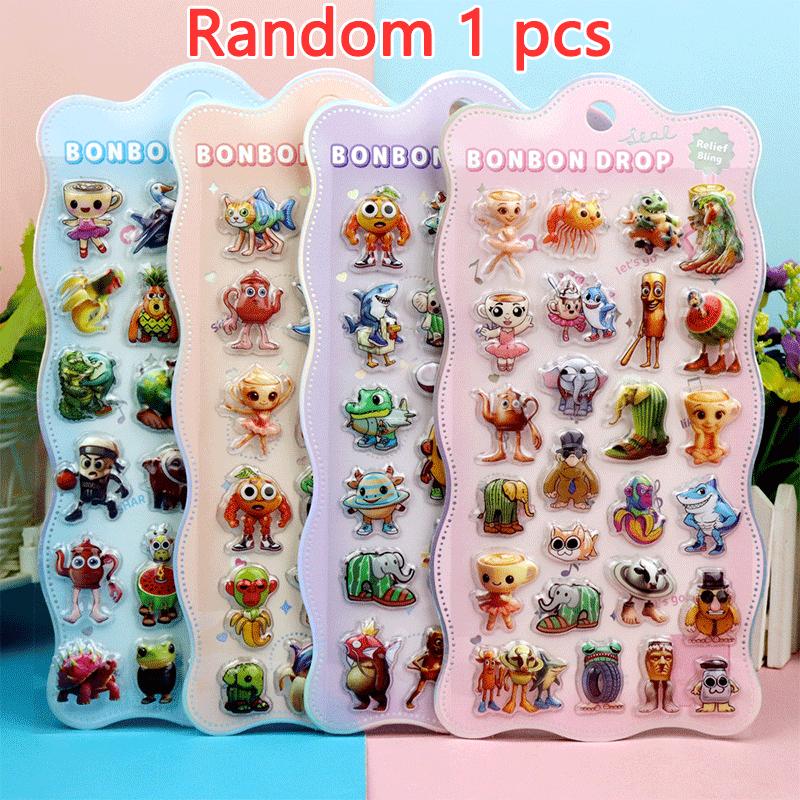 

3D Ease Stickers Tungtungtung Sahur Italian Brainrot Crystal Decals Scrapbooking Notebook Luggage Laptop Skateboard Sticker