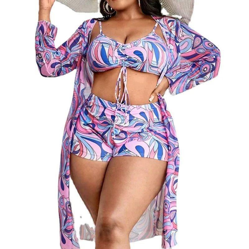 Minimalist Printed Camisole Bikini Set Minimalist Print Strap Bikini Suit