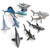 Realistisches Miniatur-Meerestier-Modellset mit PVC-Figuren von Hai, Sardine und Marlin
