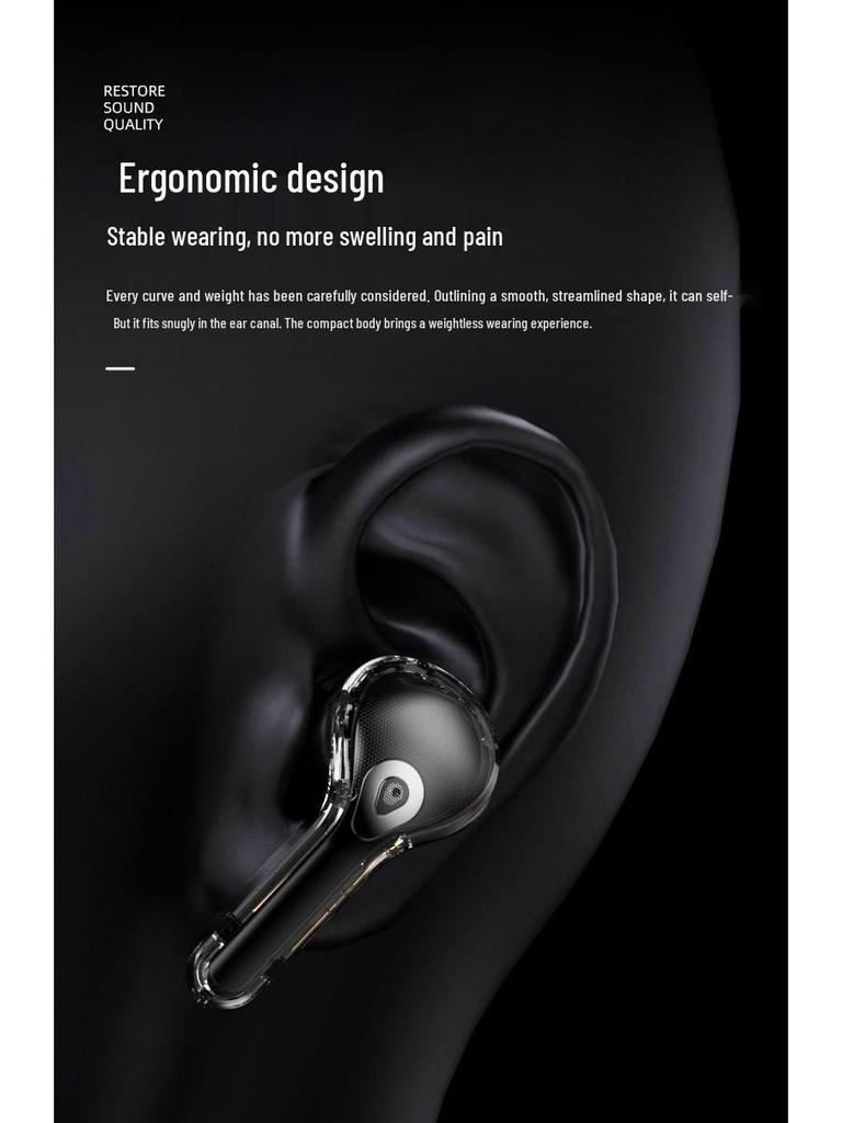 Air Max Transparente Bluetooth-Ohrhörer: Kabellose In-Ear TWS mit Touchscreen-Display & Noise Cancelling für Gaming