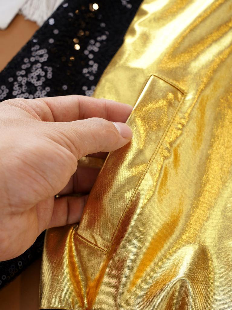 Giacca da bambina con paillettes lucide a maniche lunghe con cerniera Capispalla Cappotto da performance di danza hip-hop jazz