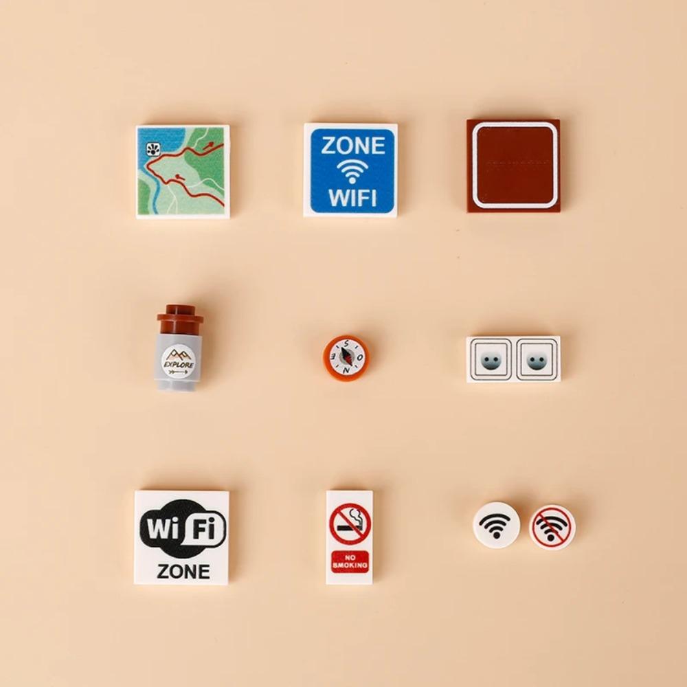 Food Printed Tiles Passport Plane Ticket Building Blocks Sushi Pizza Sound Compass Map Milk Juice Sauce Dessert Bricks Toy