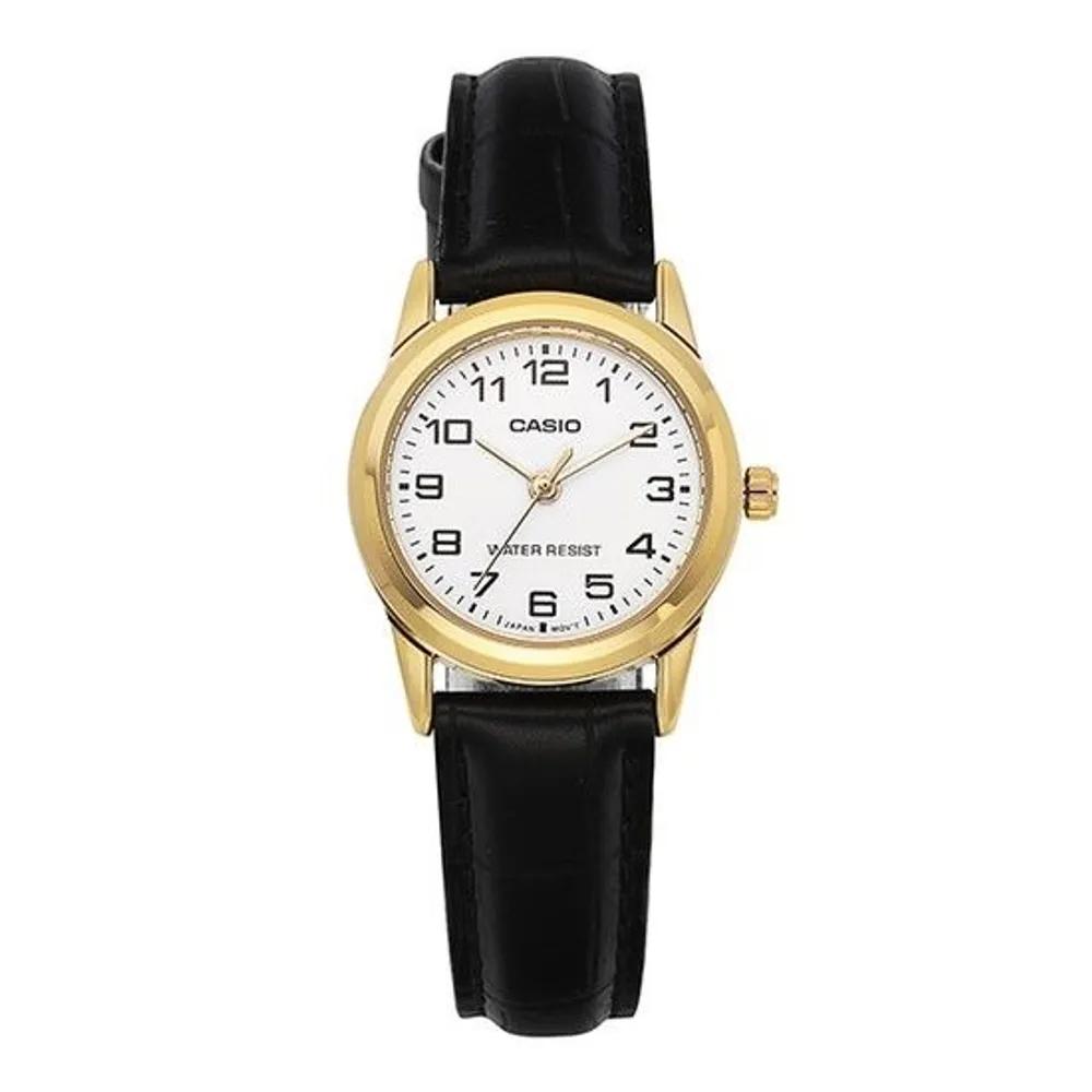 Women s Analog Leather Wristwatch (LTP V001GL 7BUDF)