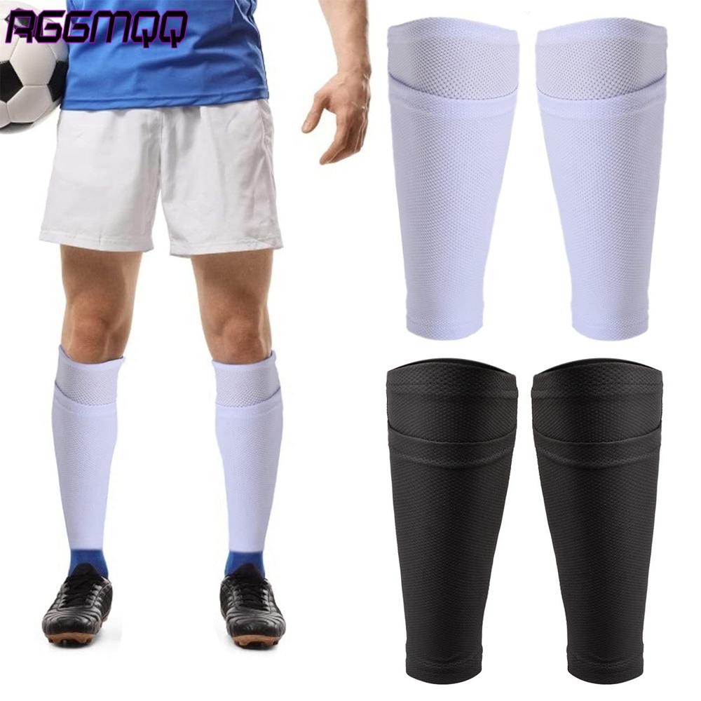 1Pair Soccer Shin Guard Sleeves With Pocket,Breathable Compression Calf Socks For Youth Adults,Secure Holder For Football Guards
