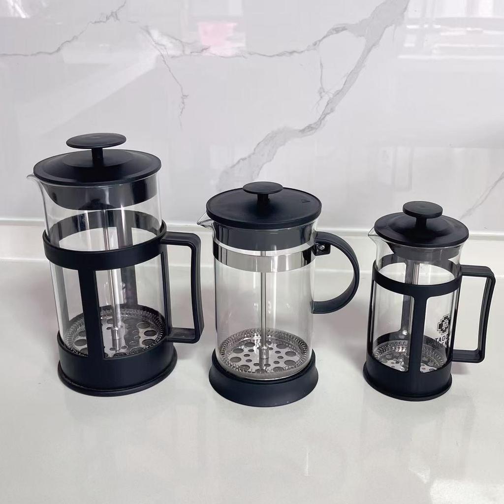 Heat-Resistant French Press Coffee & Tea Maker with Bamboo Handle and Stainless Steel Filter