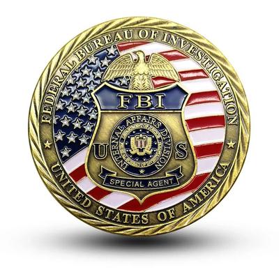 Coleção de moedas banhadas a ouro ST da lembrança do Federal Bureau of Investigation dos Estados Unidos. Moeda Comemorativa de Micheal Moeda Desafio