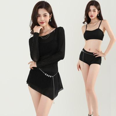 Fairy Women's Three-Piece Long-Sleeve Swimsuit Set - New Sexy, Belly-Covering Design