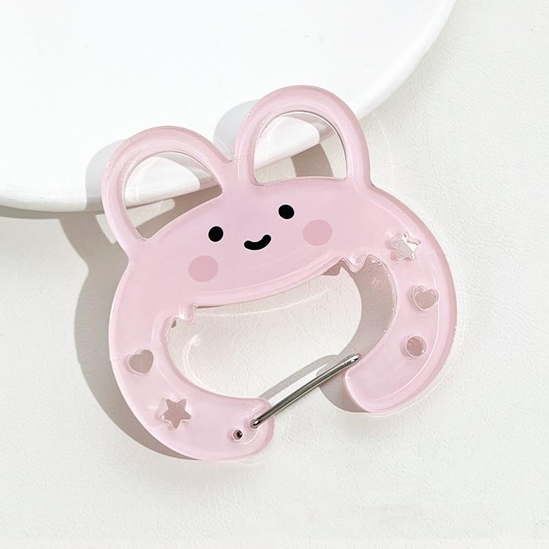 

Милый карабин с животным, карабин-кнопка для DIY, акриловая подвеска, корейский брелок, мультяжная пряжка для сумки, декоративная пряжка для подвешивания сумки розовый