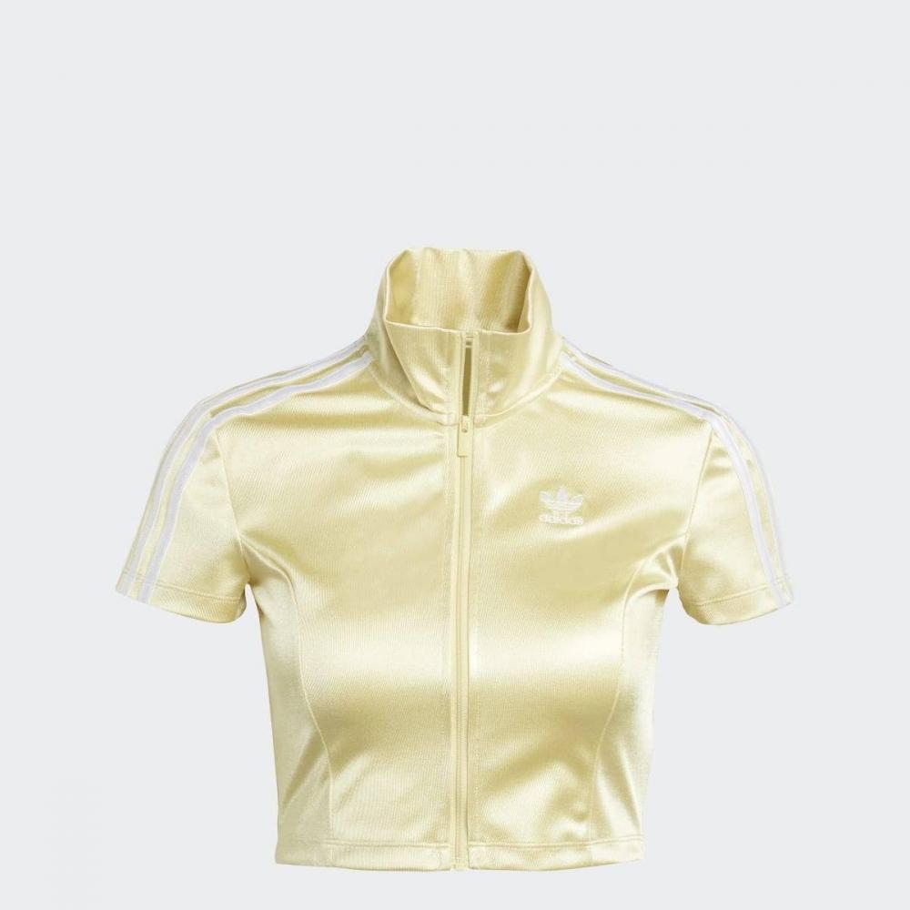 AdidaS Women S Adicolor Short Sleeve Track Top Slim Fit Crop  Jc6367 