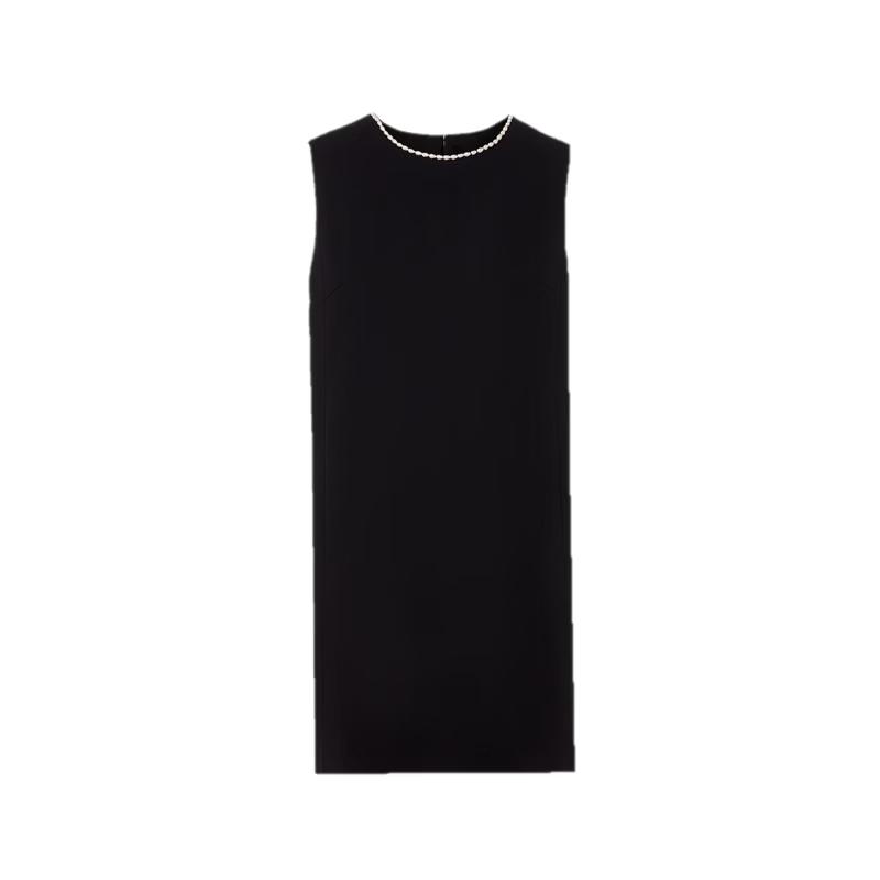 Elegant Pearl Chain Sleeveless Vest Dress L