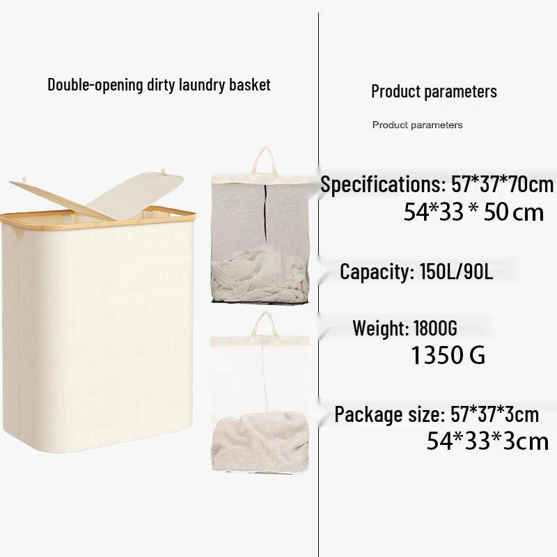 Foldable Waterproof Laundry Basket for Bathroom, Large Fabric Dirty Clothes Storage.