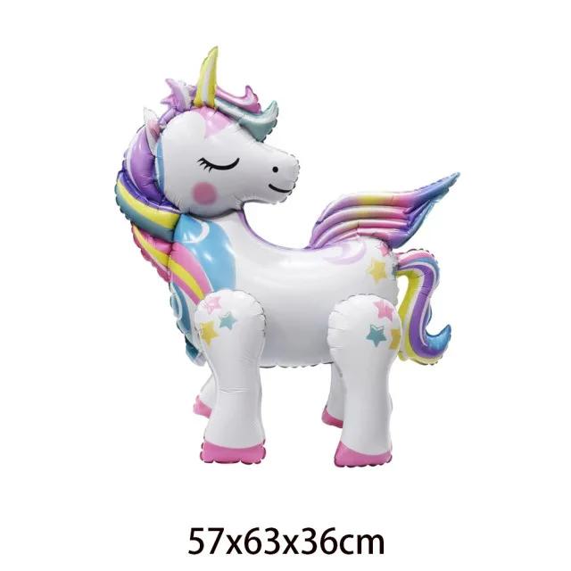 3D Stehender Einhorn Folienballon Junge Mädchen Geburtstagsparty Dekoration Regenbogen Einhorn Party Dekoration Zubehör Kinderspielzeug Geschenke