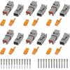 Deutsch DTM Grey 2 Pin Connectors 6 Sets, Electrical Wire Connector | Waterproof Connector with Stamped Contacts and Seal Plug for Truck, Vehicles,