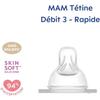 MAM Anatomical Silicone Teat - Fast Flow 3 - Pack of 2
