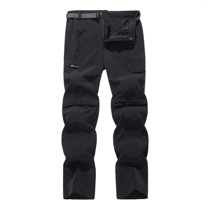 Men s & Women s Quick-Dry Detachable Stretch Hiking Pants - Summer Outdoor Casual XL чёрный