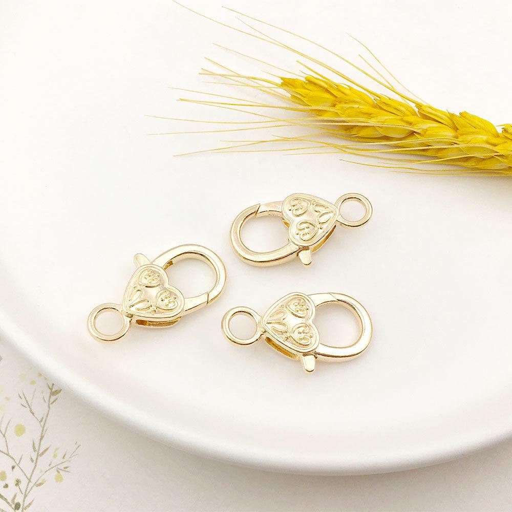 Heart-Shaped Zinc Alloy Lobster Clasp Keychain Accessories