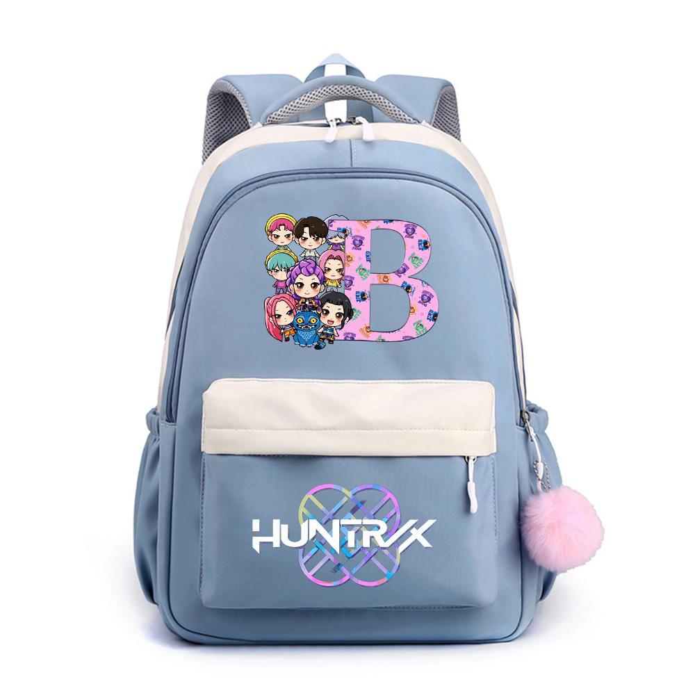 26 English Letter K-Pop Printed Backpack for Teenger Student Girl Boy Schoolbag Bookbag Kid Gift Women Large Capacity Waterproof Travel Bag Mochila