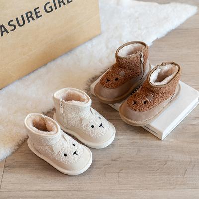 Stivali Carini da Ragazza Moda Invernale Stivaletti Versatili Semplici Comodi Scarpe da Bambino Stivali da Neve Classici Trendy Cartone Animato Caldi Scarpe da Ragazza