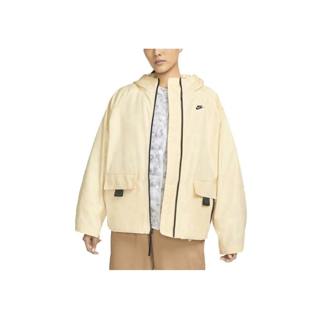 Nike Windproof Loose Two-In-One Hooded Jacket Women Jackets Beige DD4661-715