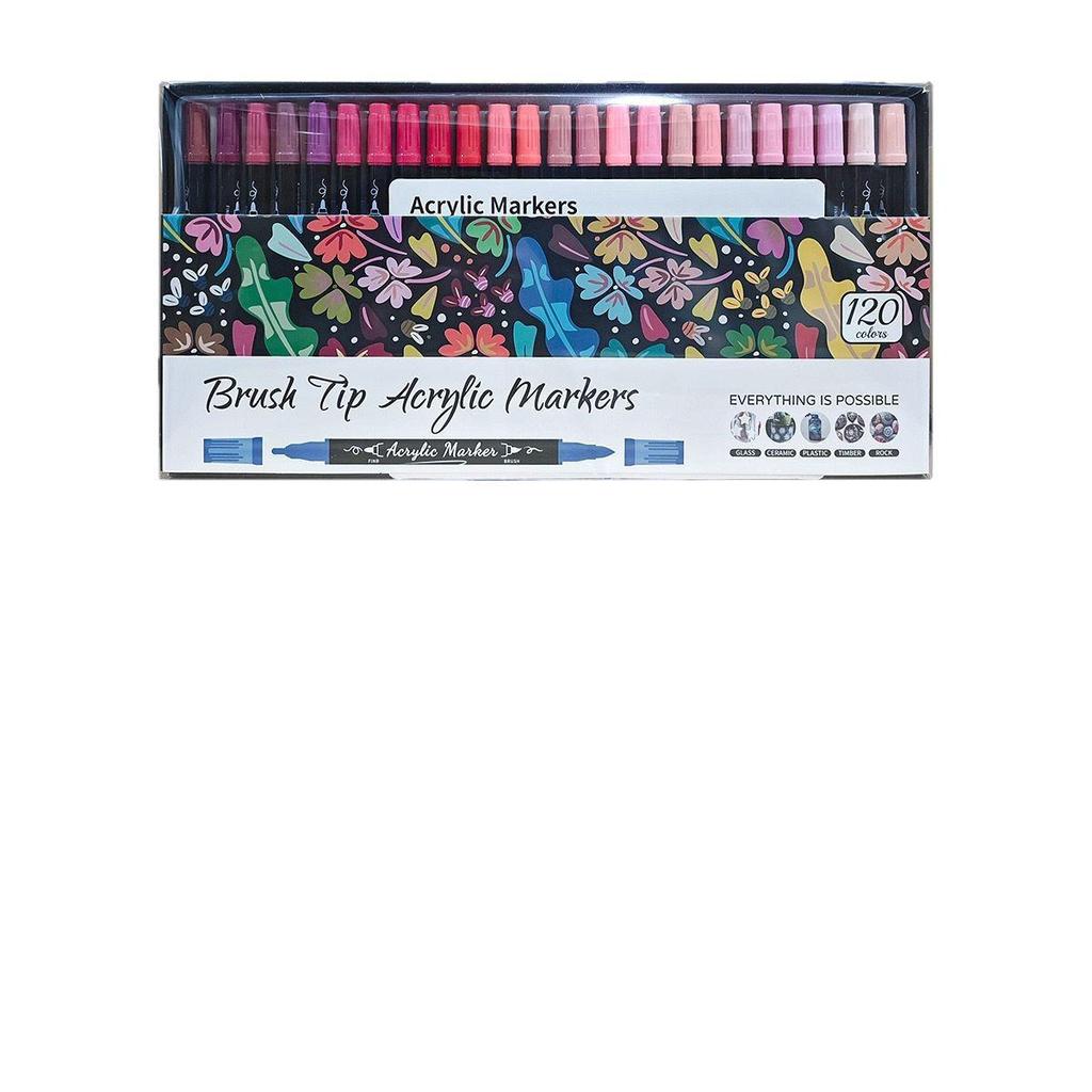 Double-Headed Acrylic Marker: Layered Doodle Pen Tip, Quick-Drying, Waterproof, Colored Marker.