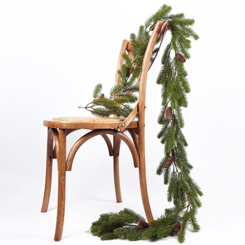 

Green Artificial Pine Wreaths 190cm Xmas Tree Christmas Garland Party Party Wedding Ornament Hanging Garland Rattan