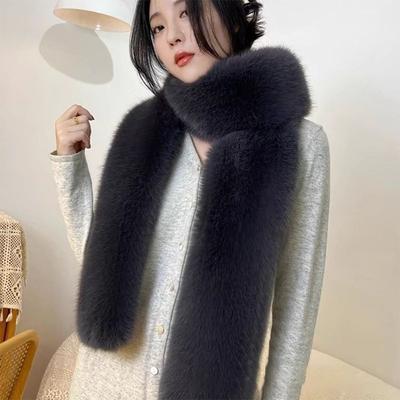 Winter Fluffy Scarf Fashionable 180cm Fake Fur Long Scarf Thick Soft Long Strip Scarf Fur Decor Luxury Wraps Shawl Outdoor