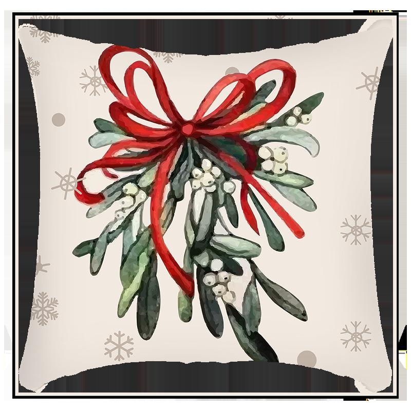 New Christmas pillowcase Linen Print Christmas Tree House Decoration Festive Pillowcase