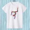 Maglietta da donna con stampa ginnasta e arcobaleno, motivo: ginnastica artistica, maglietta estiva per bambine, maglietta da streetwear hipster