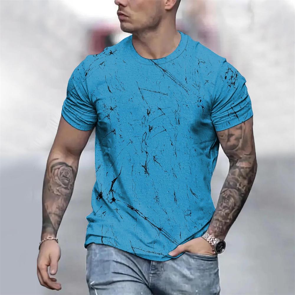 Men's Oversized T Shirts Summer Fashion Simple Color Matching Round Neck T Shirt with Short Sleeves Fashion Outdoor Sports Tops