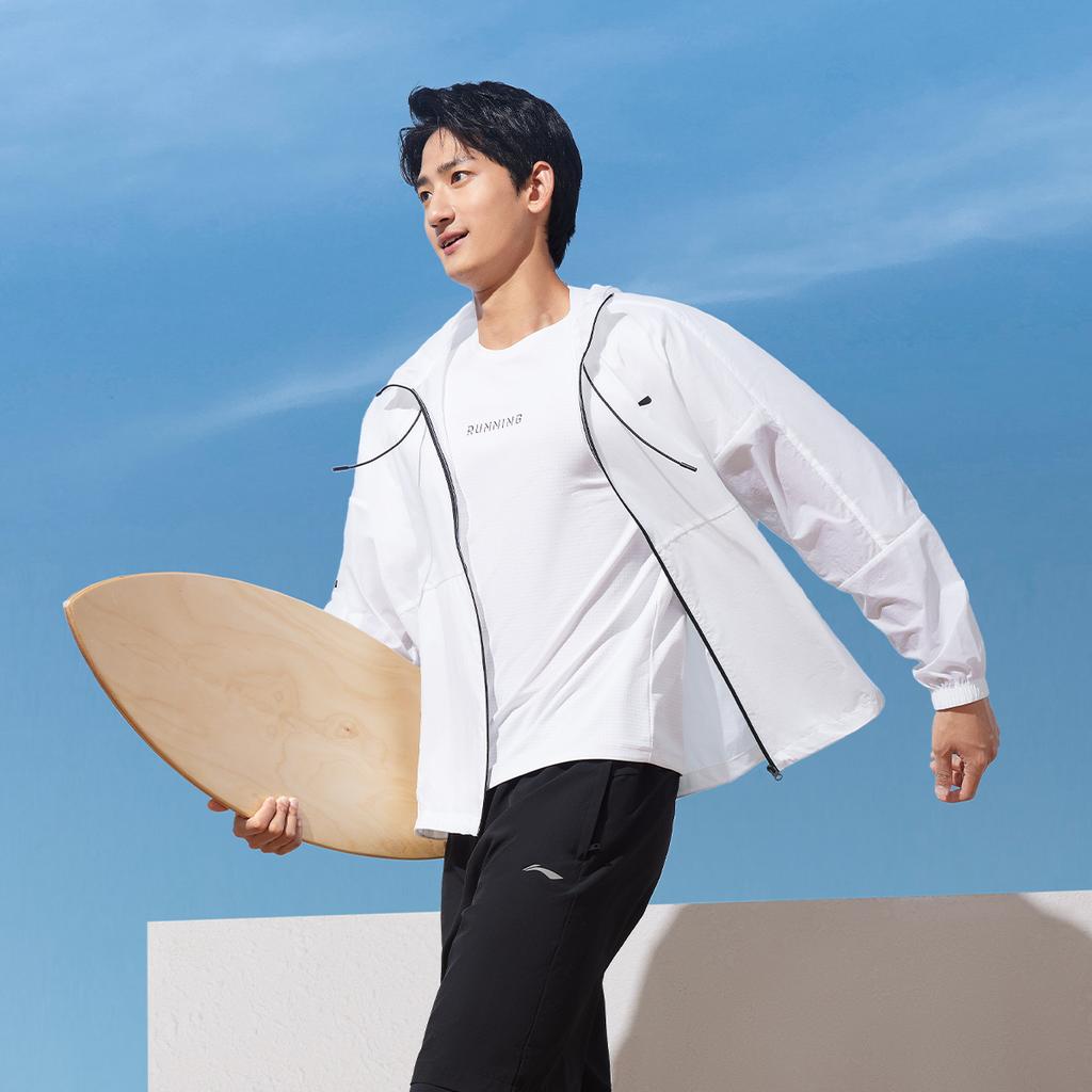 Li Ning Ice Silk UV Protection Cool Technology Lightweight Quick-Dry Breathable Hooded Sun Protection Clothing Unisex Outerwear AFDU831-5