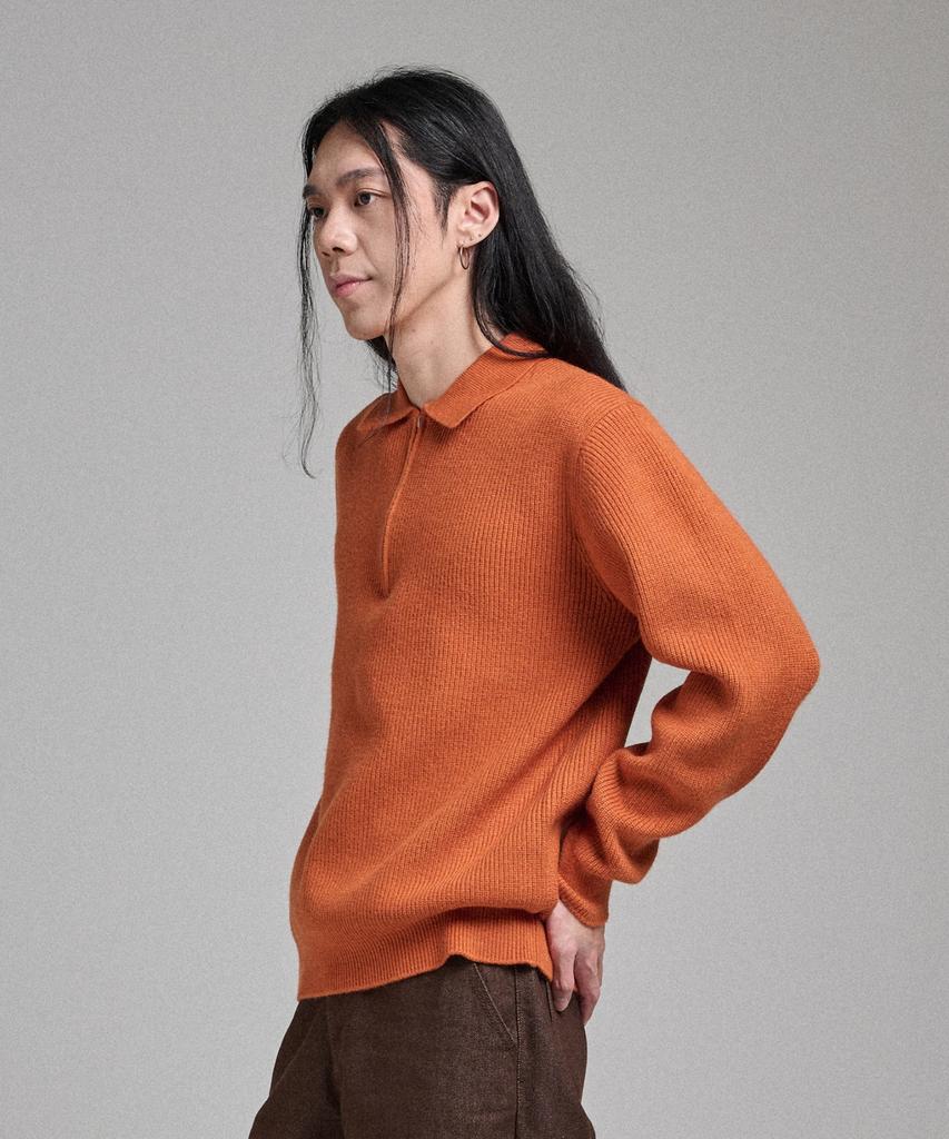 ANALOG MOOD Hazzi Half Zip Collar Knit (Orange)