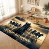 Horse Theme Soft Crystal Velvet Rug Custom Name & Text Print Non Slip Floor Rug for Bedroom Living Room