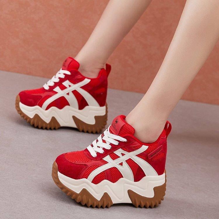 Inner height-increasing dad shoes women's 10cm 2025 autumn new sports shoes 13cm thick-soled German training shoes casual women's shoes