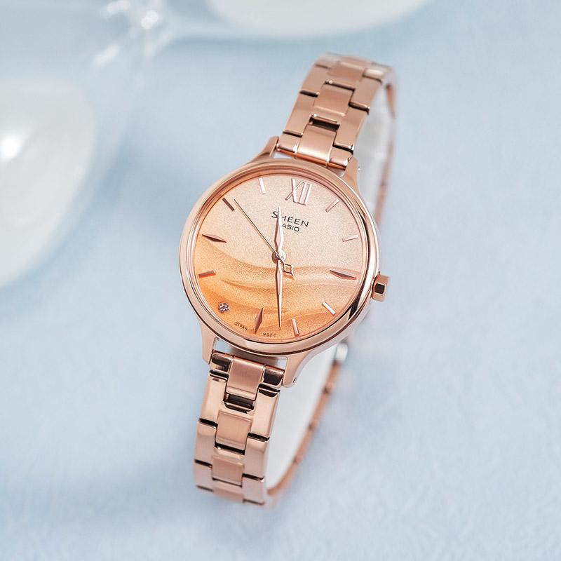 Casio SHEEN Series SEAWAVE Colorful Star Theme Model Fashion Three-dimensional Simple Quartz Movement Resin Strap Japanese and Korean SHE-4550PG-4AUPR