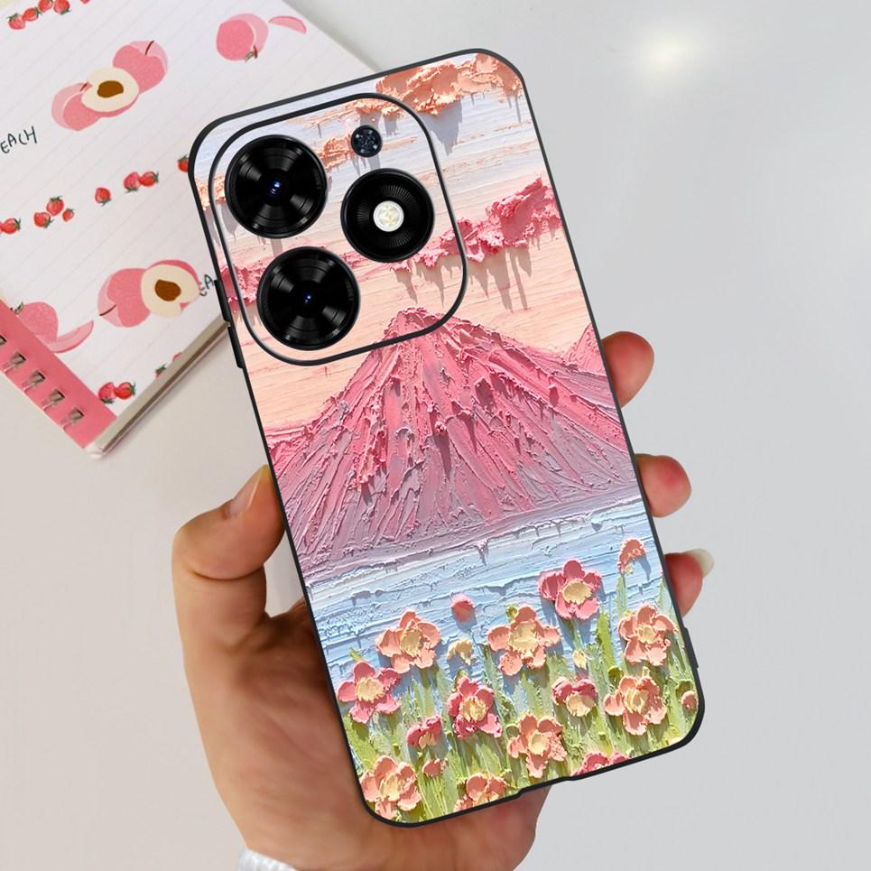 For Cover Tecno Spark Go 2024 Bumper Case Butterfly Cute Cat  Flower Phone Cover Soft Clear Silicone TPU cAPAS Spark GO 2024 Bag