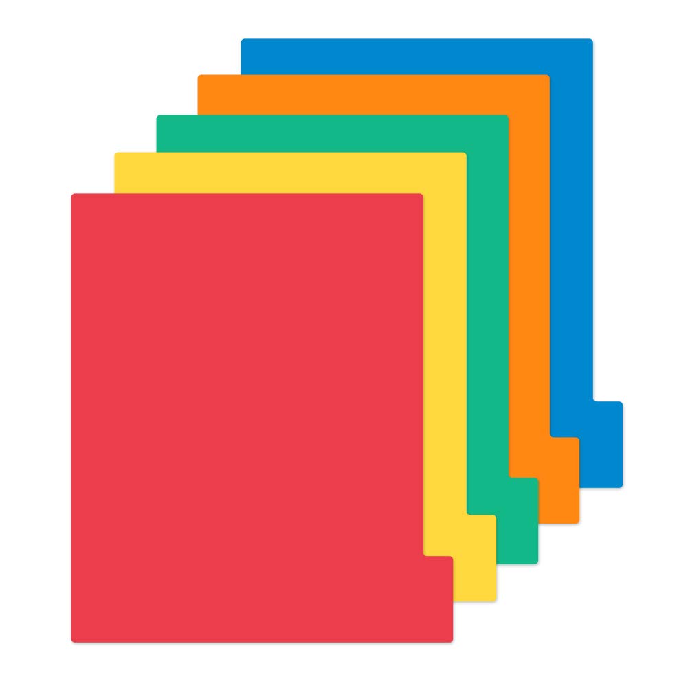 Vertical A4 Divider Guides Document File Drawer Storage Tray Set of 10 - Shelf, Bookshelf, Divider, - (Red)