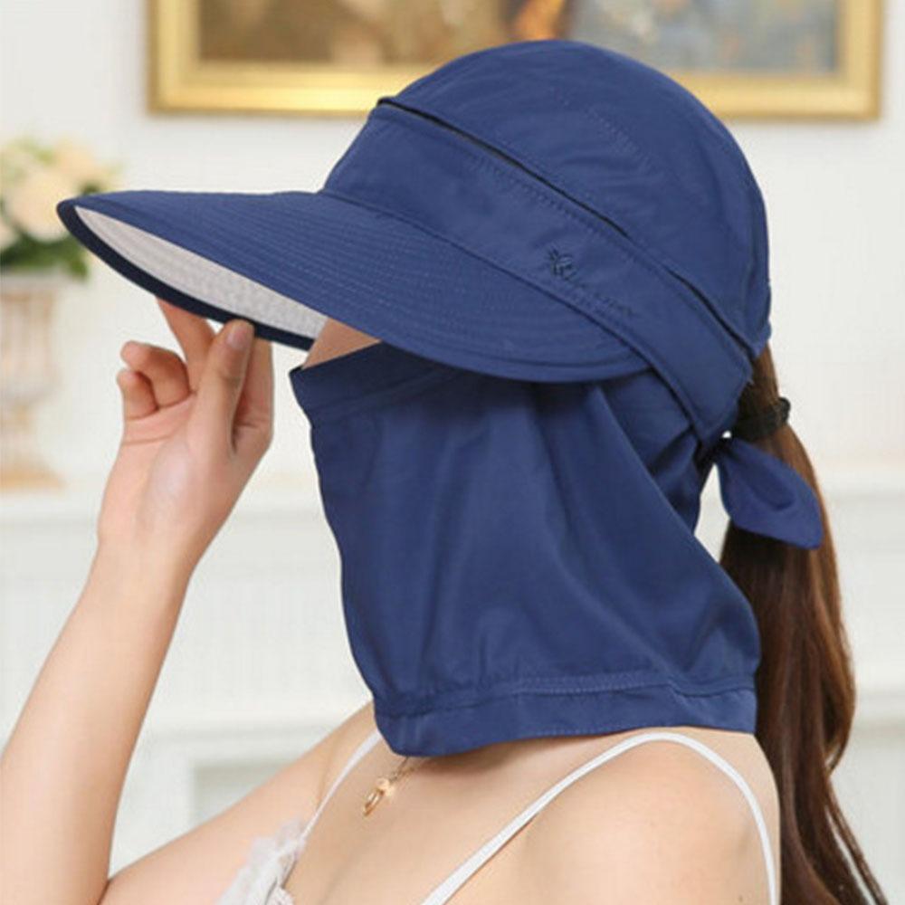 

UV Protection Bucket Hats Face Neck Cover Visor Hats Portable Fishing Hat Outdoor Fishing Cycling темно-синього кольору