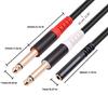 Dual 6.35mm Male To 3.5mm Female Cord 3.5mm To Dual 1/4 Audio Splitters Cable