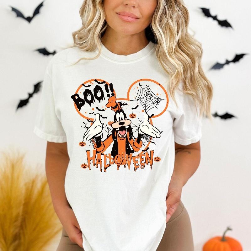 

202526 Summer Fashion Pluto Tshirt Y2k Minnie Mouse Hat Printed 100 cotton printed Tshirt Womens Loose Disney Tshirt S