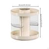 Rotating Makeup Organizer Clear Cosmetics with Base Transparent Brush
